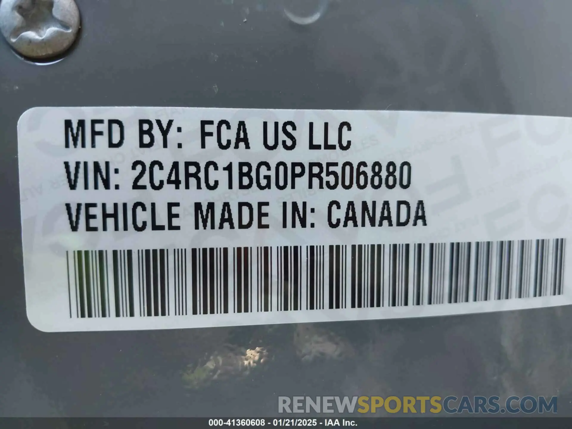 9 Photograph of a damaged car 2C4RC1BG0PR506880 CHRYSLER PACIFICA 2023