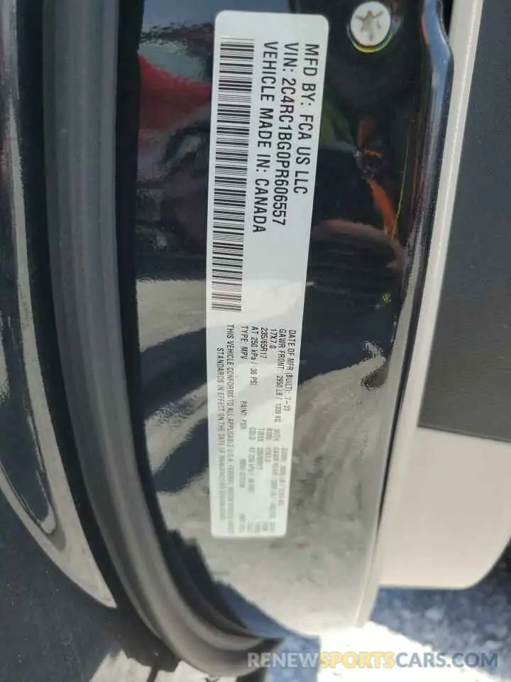 13 Photograph of a damaged car 2C4RC1BG0PR606557 CHRYSLER PACIFICA 2023