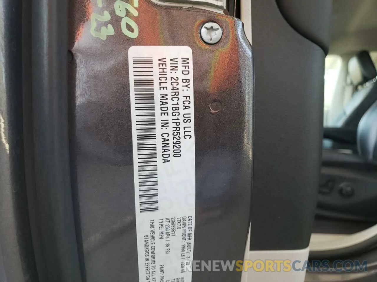 14 Photograph of a damaged car 2C4RC1BG1PR529200 CHRYSLER PACIFICA 2023