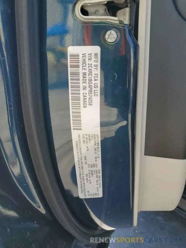 14 Photograph of a damaged car 2C4RC1BG4PR574258 CHRYSLER PACIFICA 2023