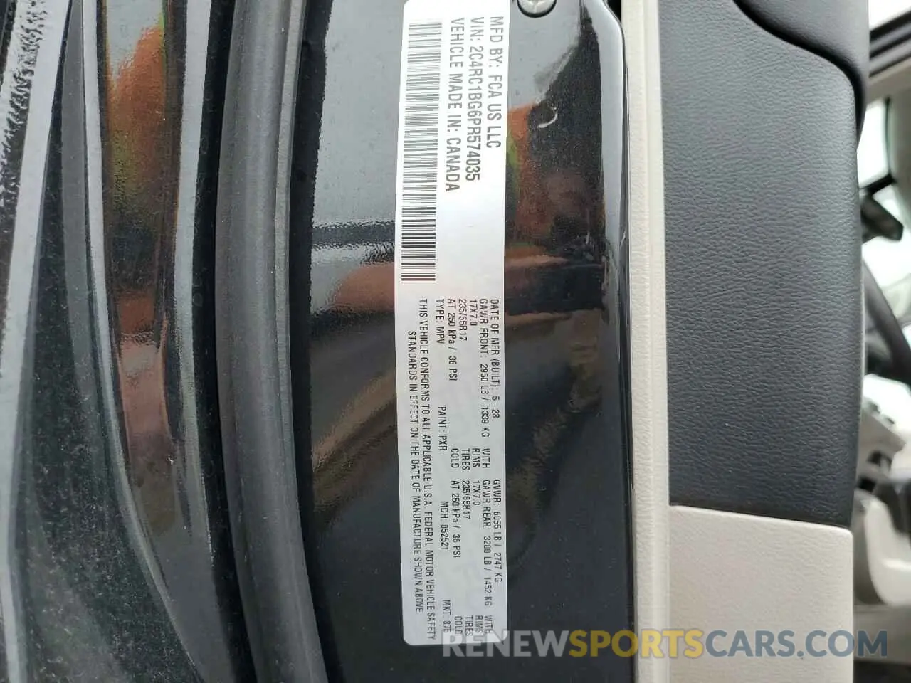 13 Photograph of a damaged car 2C4RC1BG6PR574035 CHRYSLER PACIFICA 2023