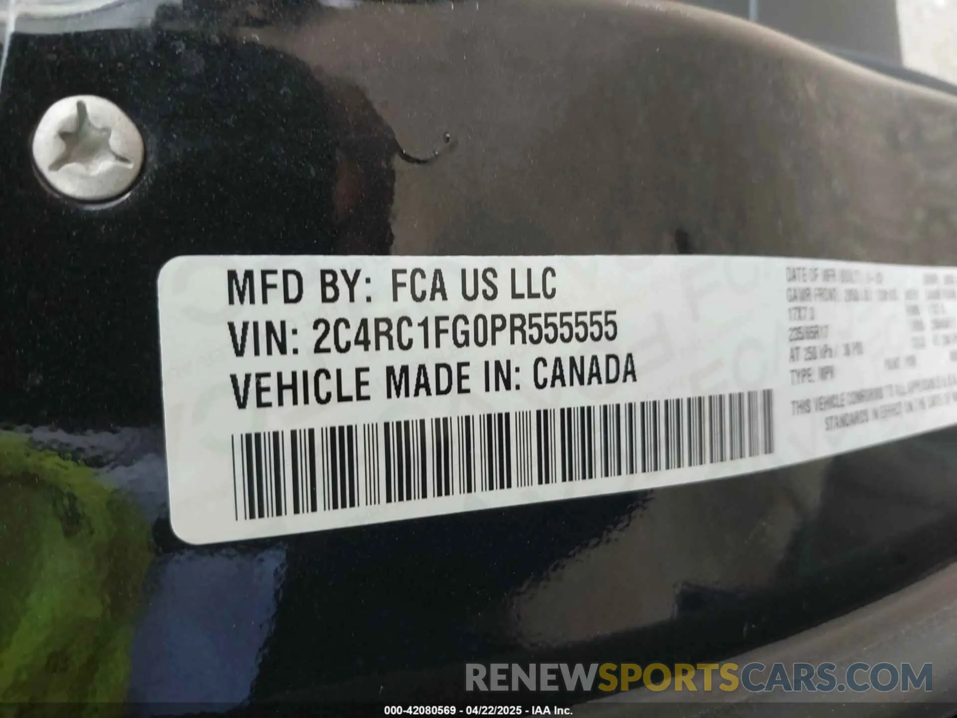 9 Photograph of a damaged car 2C4RC1FG0PR555555 CHRYSLER PACIFICA 2023