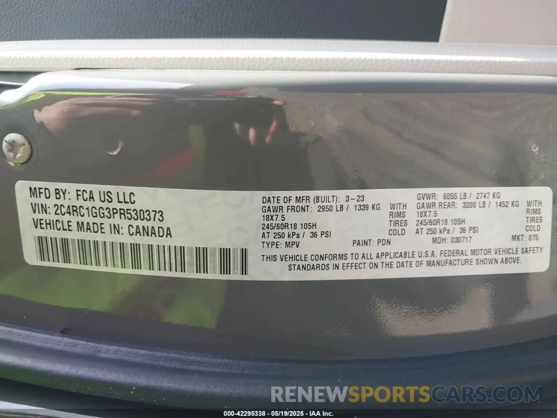 9 Photograph of a damaged car 2C4RC1GG3PR530373 CHRYSLER PACIFICA 2023