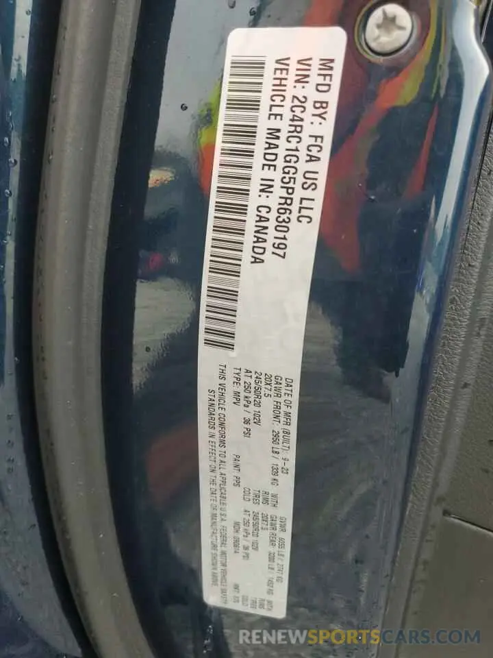 15 Photograph of a damaged car 2C4RC1GG5PR630197 CHRYSLER PACIFICA 2023