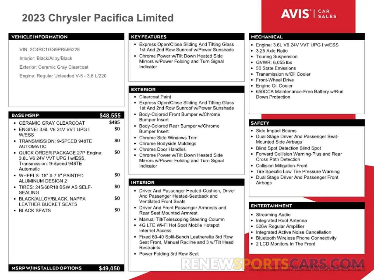13 Photograph of a damaged car 2C4RC1GG9PR566228 CHRYSLER PACIFICA 2023