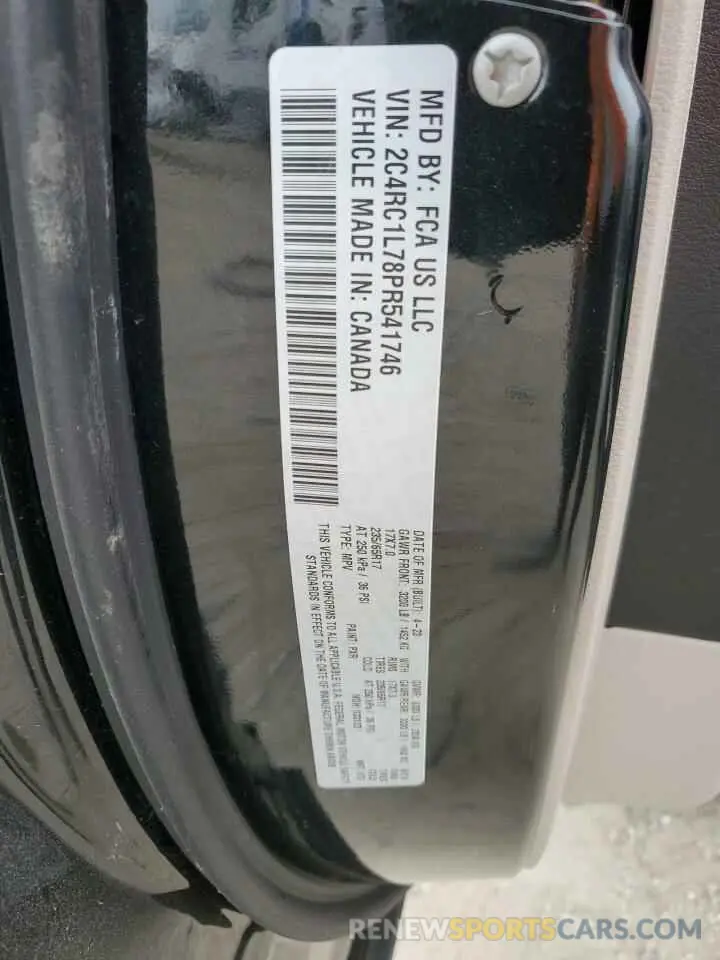 13 Photograph of a damaged car 2C4RC1L78PR541746 CHRYSLER PACIFICA 2023