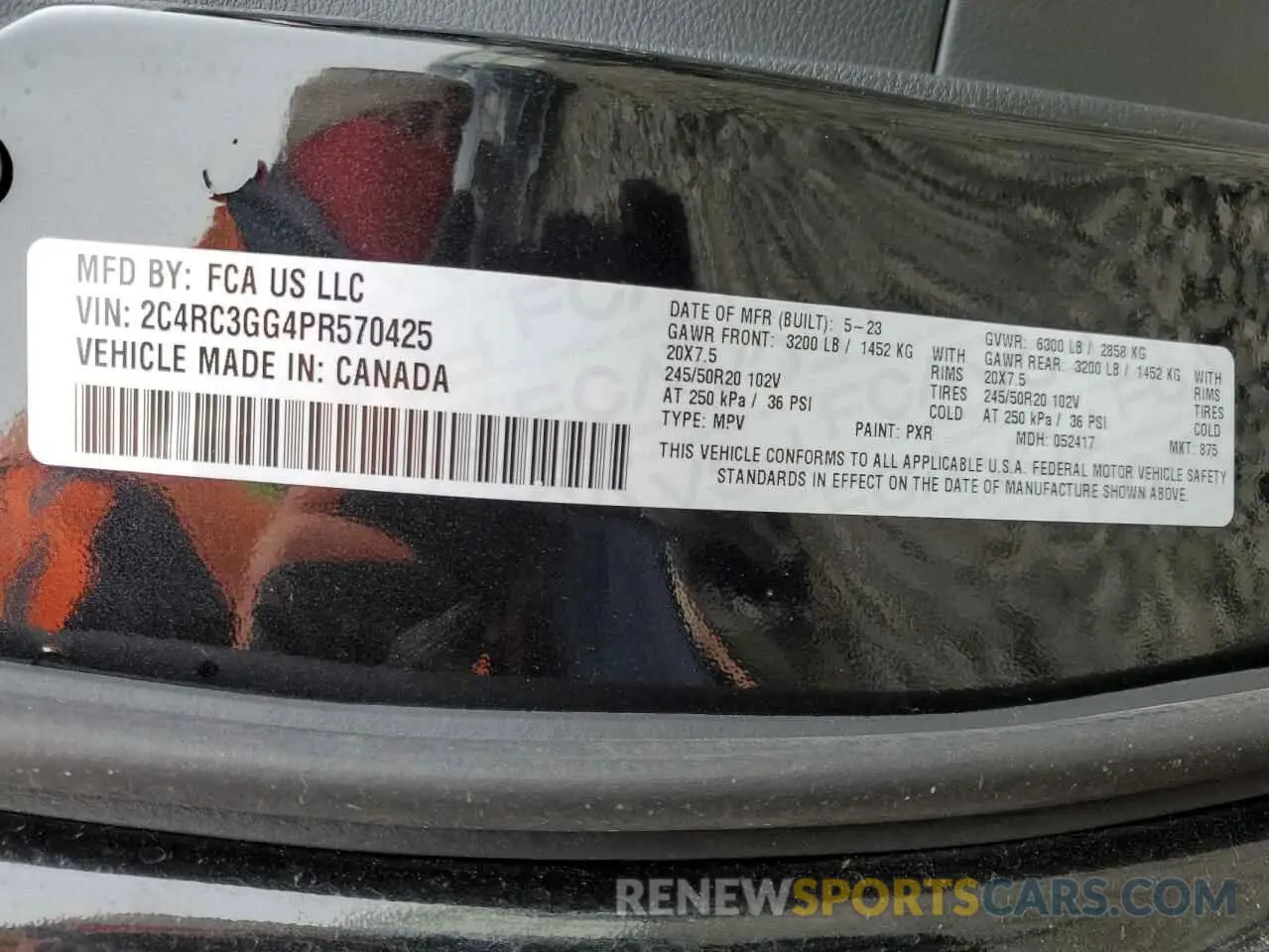 13 Photograph of a damaged car 2C4RC3GG4PR570425 CHRYSLER PACIFICA 2023