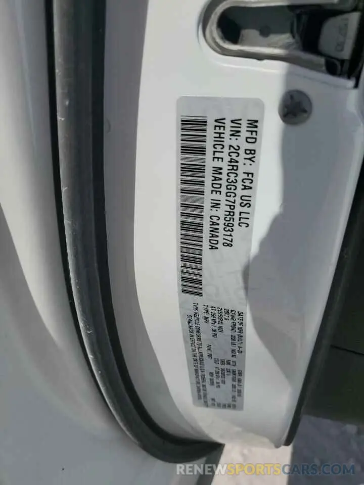 13 Photograph of a damaged car 2C4RC3GG7PR593178 CHRYSLER PACIFICA 2023