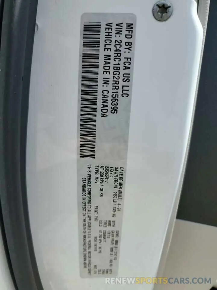 14 Photograph of a damaged car 2C4RC1BG2RR156395 CHRYSLER PACIFICA 2024