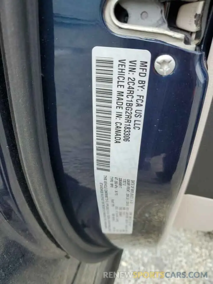 12 Photograph of a damaged car 2C4RC1BG2RR183306 CHRYSLER PACIFICA 2024