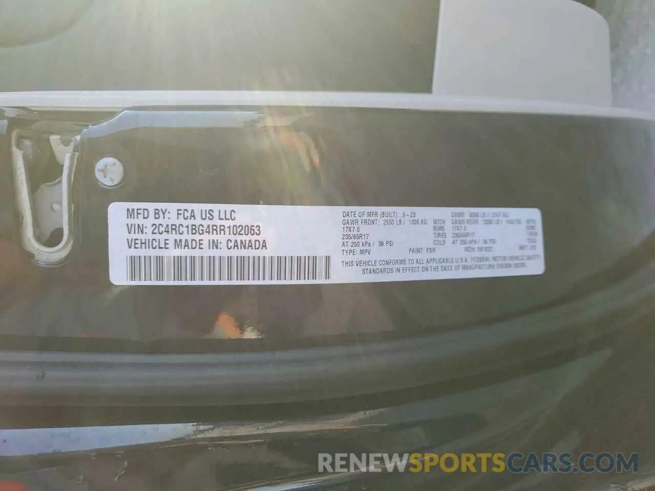13 Photograph of a damaged car 2C4RC1BG4RR102063 CHRYSLER PACIFICA 2024