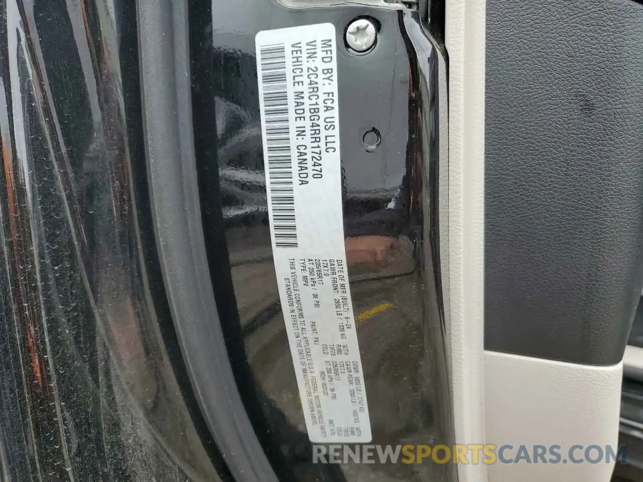 13 Photograph of a damaged car 2C4RC1BG4RR172470 CHRYSLER PACIFICA 2024