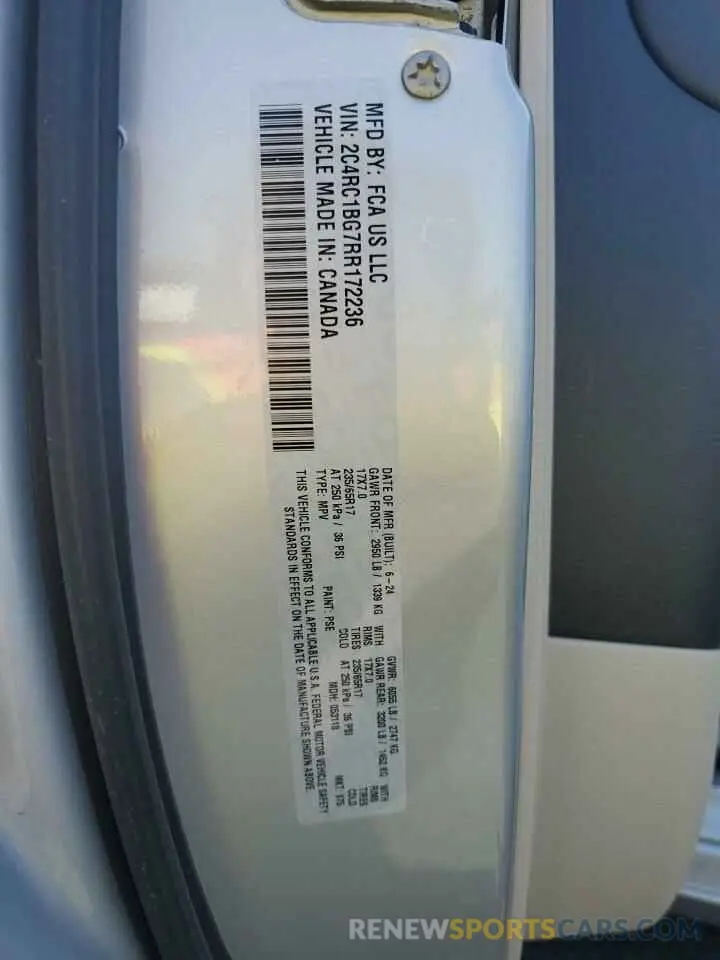 14 Photograph of a damaged car 2C4RC1BG7RR172236 CHRYSLER PACIFICA 2024