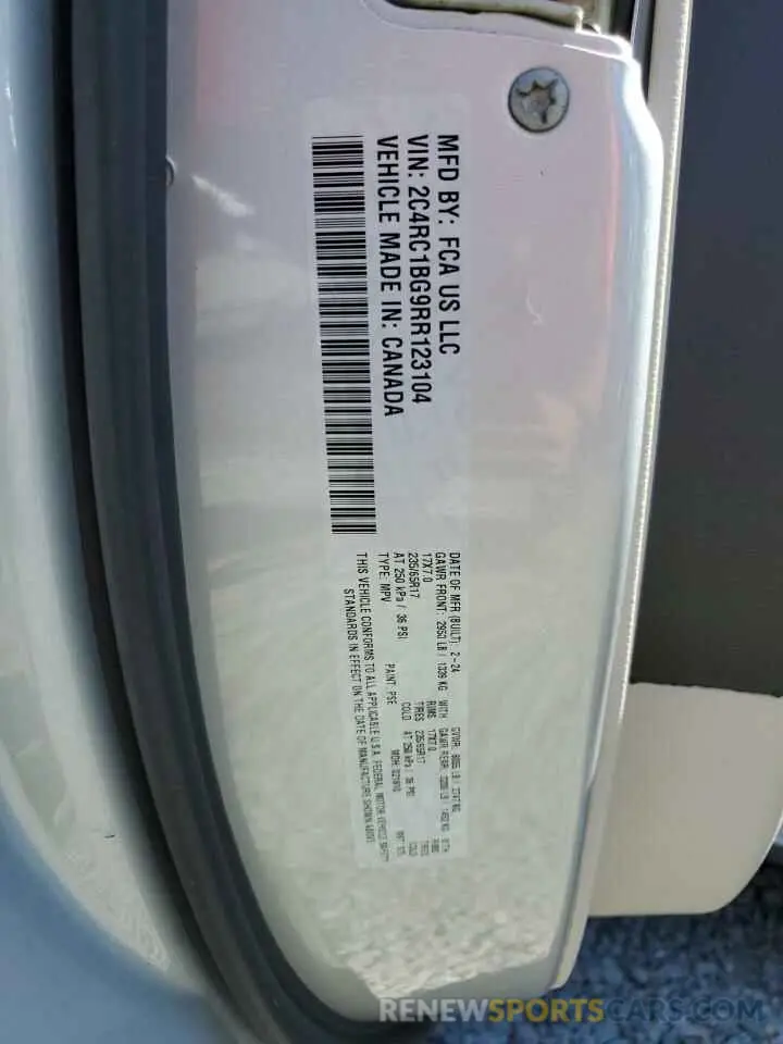 13 Photograph of a damaged car 2C4RC1BG9RR123104 CHRYSLER PACIFICA 2024
