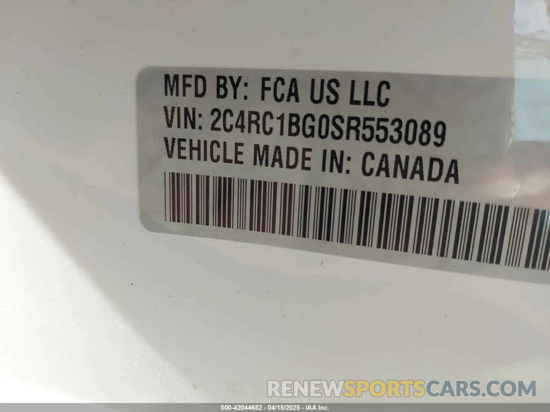9 Photograph of a damaged car 2C4RC1BG0SR553089 CHRYSLER PACIFICA 2025