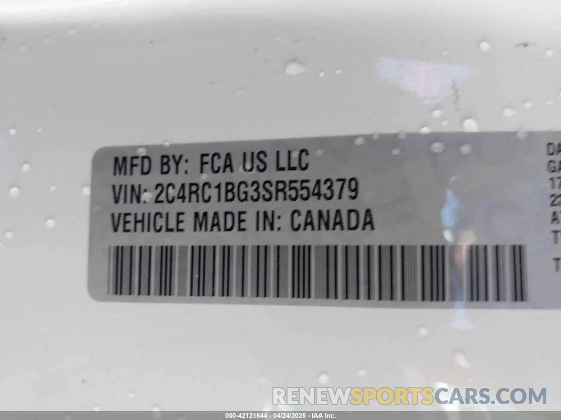 9 Photograph of a damaged car 2C4RC1BG3SR554379 CHRYSLER PACIFICA 2025