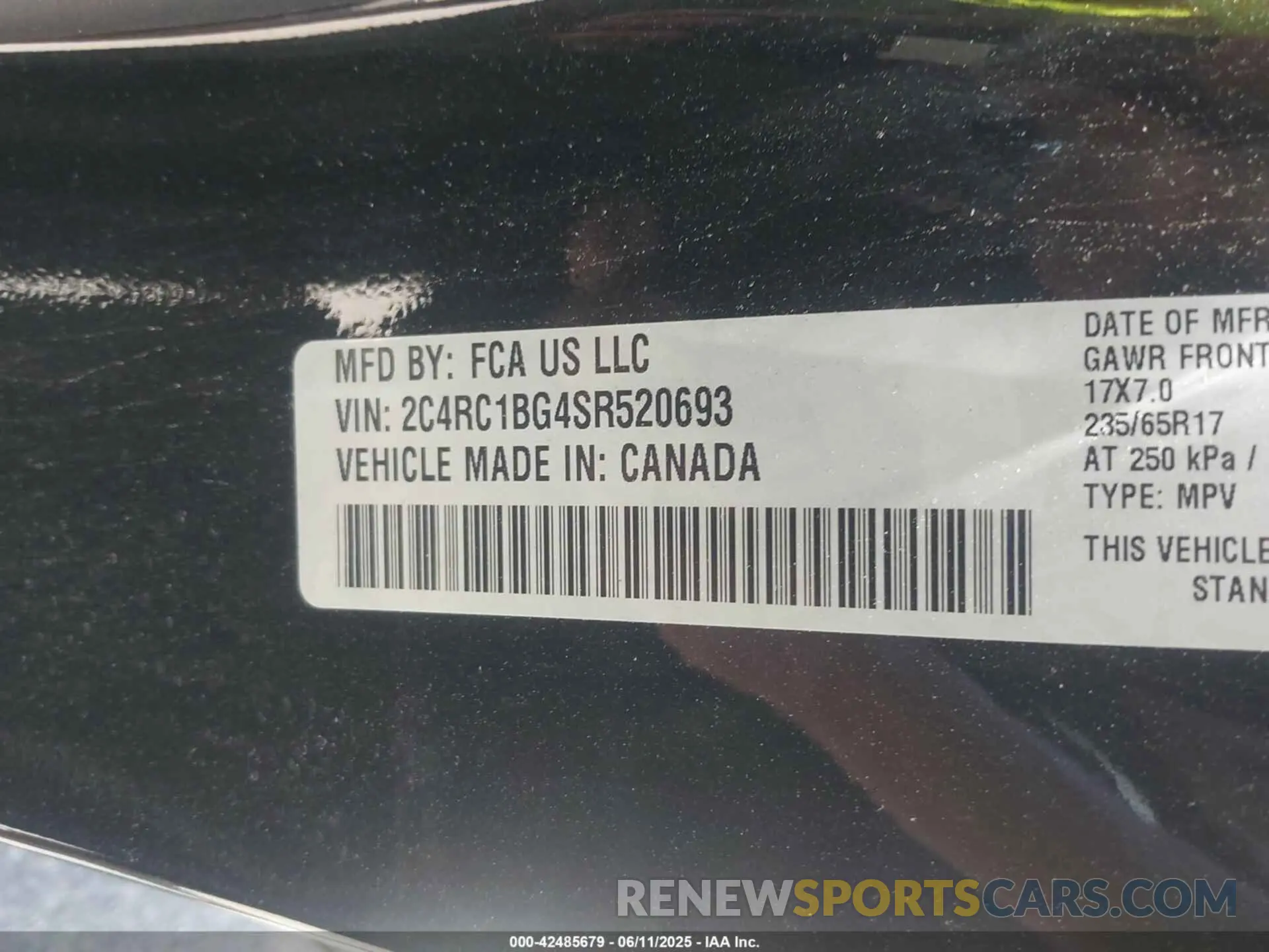 9 Photograph of a damaged car 2C4RC1BG4SR520693 CHRYSLER PACIFICA 2025