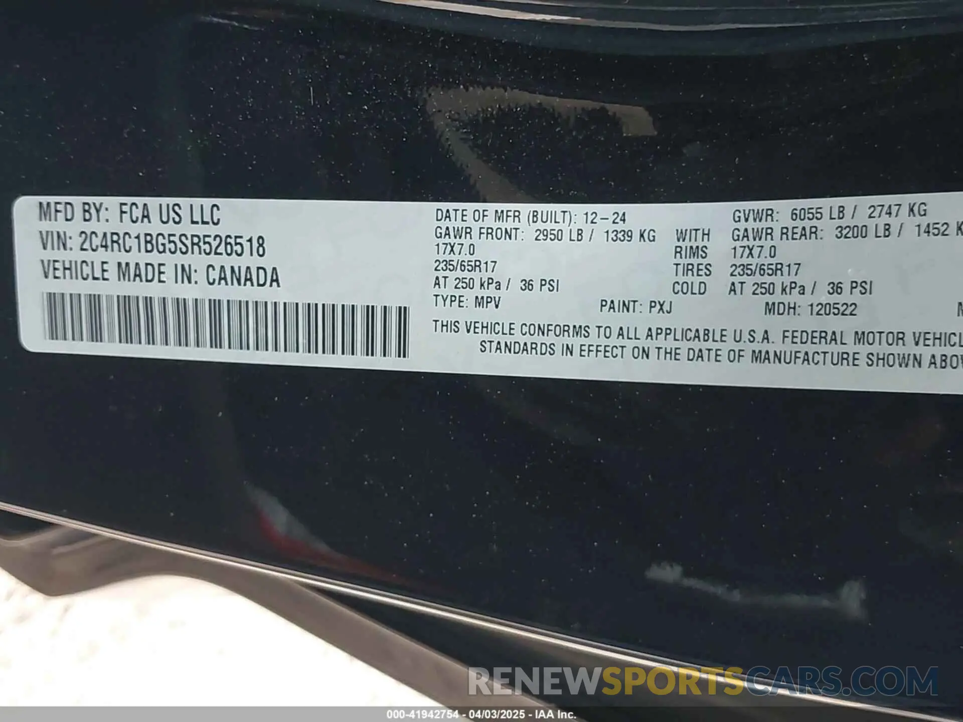 9 Photograph of a damaged car 2C4RC1BG5SR526518 CHRYSLER PACIFICA 2025