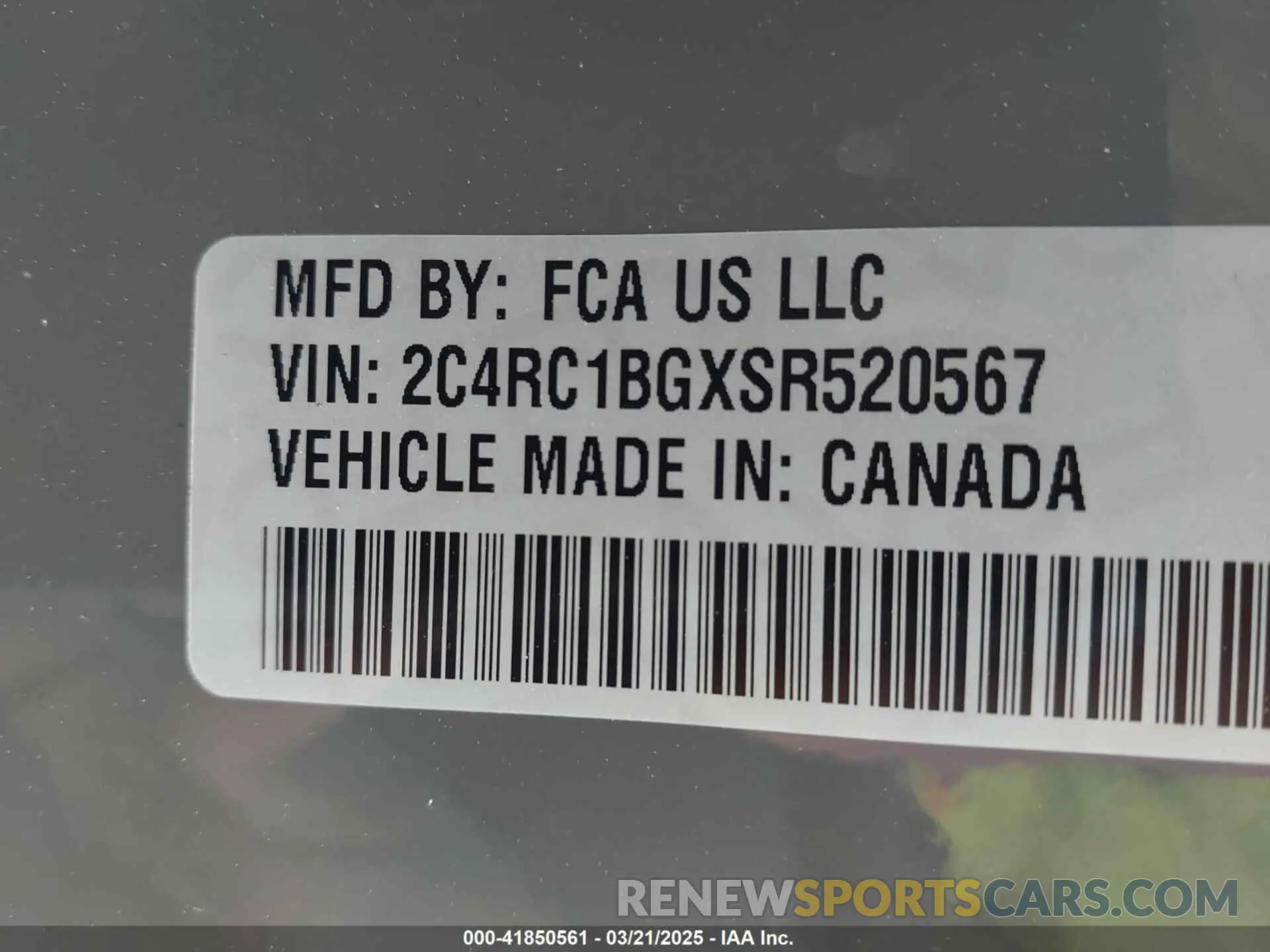 9 Photograph of a damaged car 2C4RC1BGXSR520567 CHRYSLER PACIFICA 2025