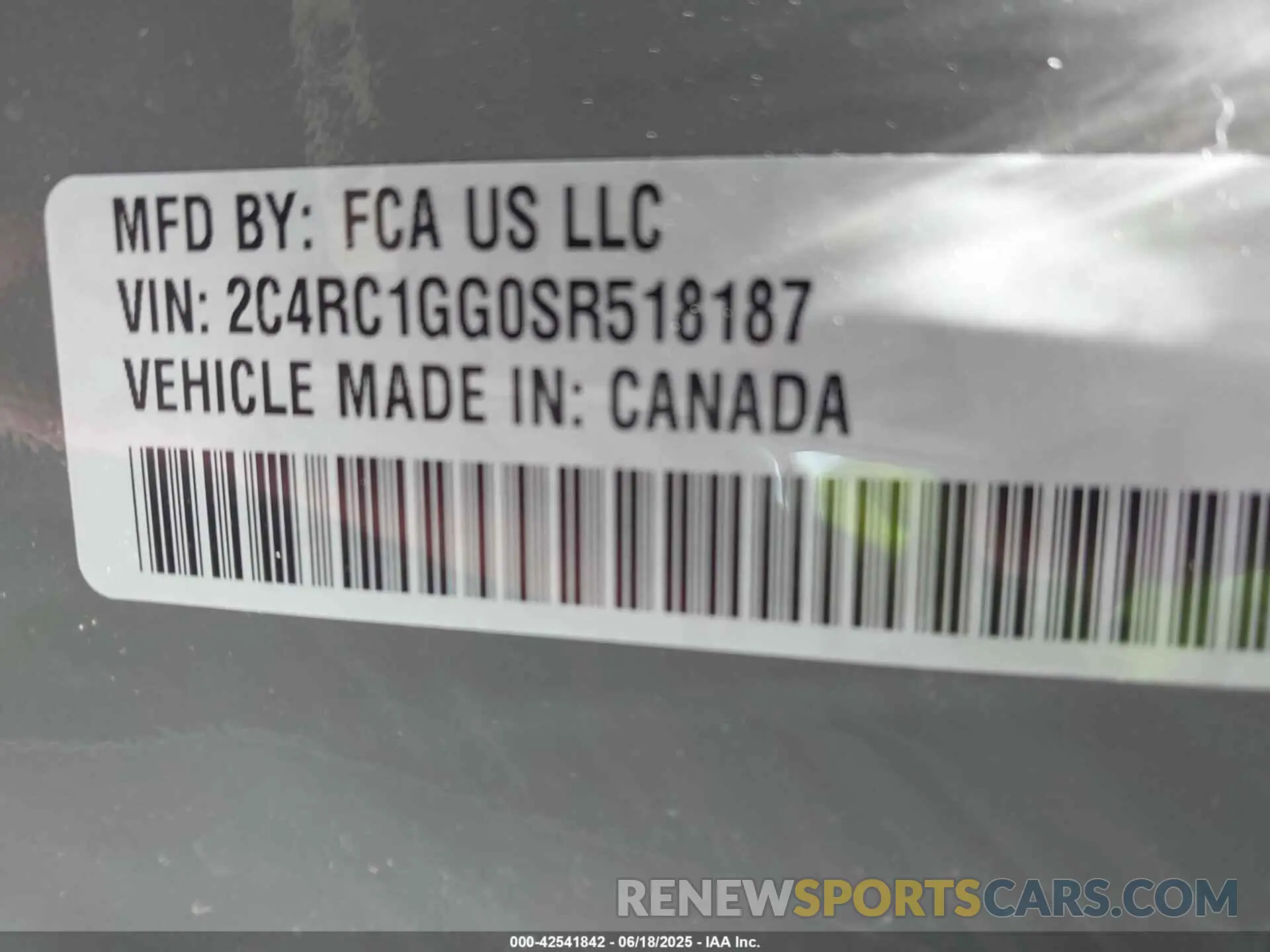 9 Photograph of a damaged car 2C4RC1GG0SR518187 CHRYSLER PACIFICA 2025