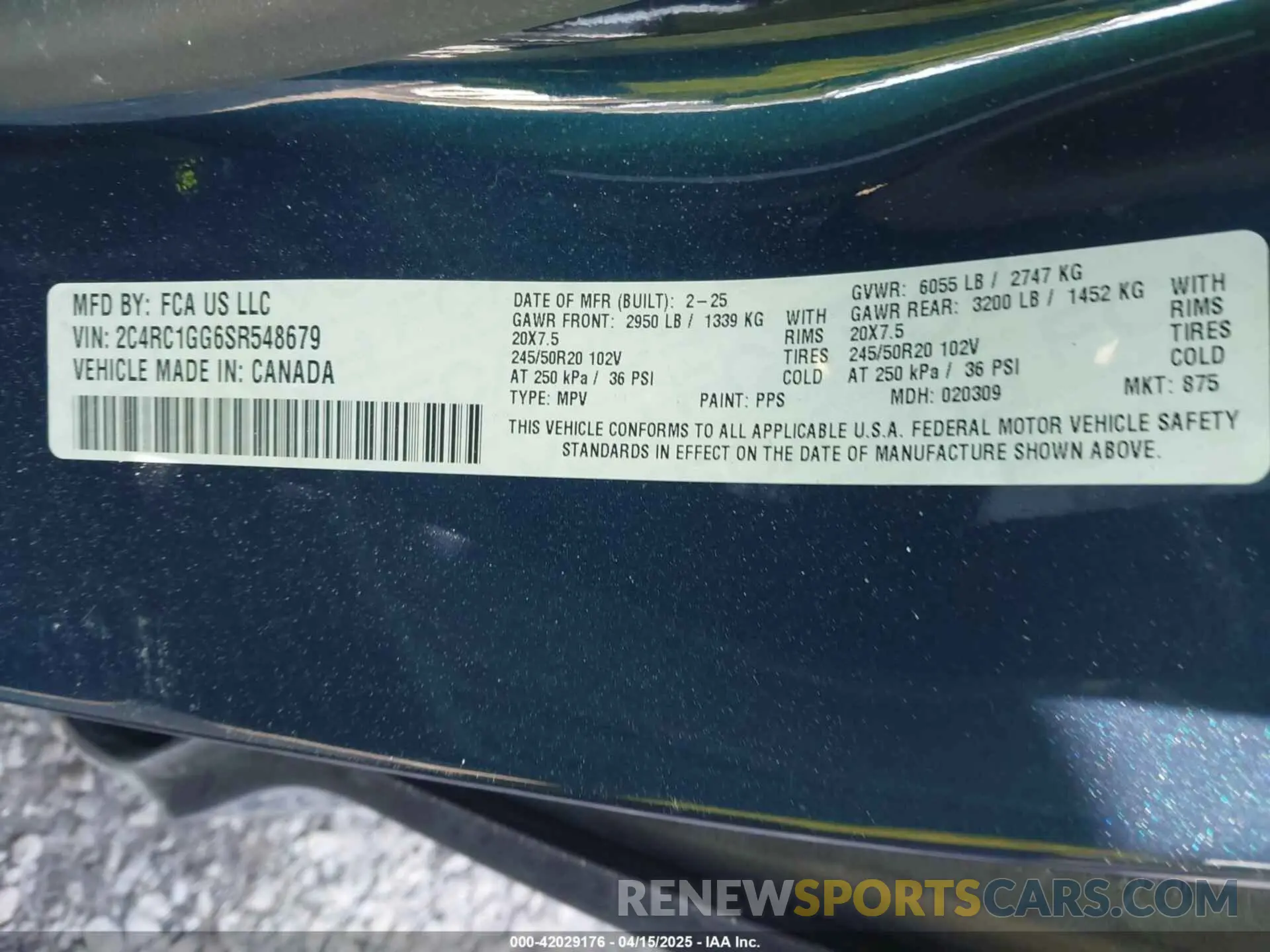 9 Photograph of a damaged car 2C4RC1GG6SR548679 CHRYSLER PACIFICA 2025