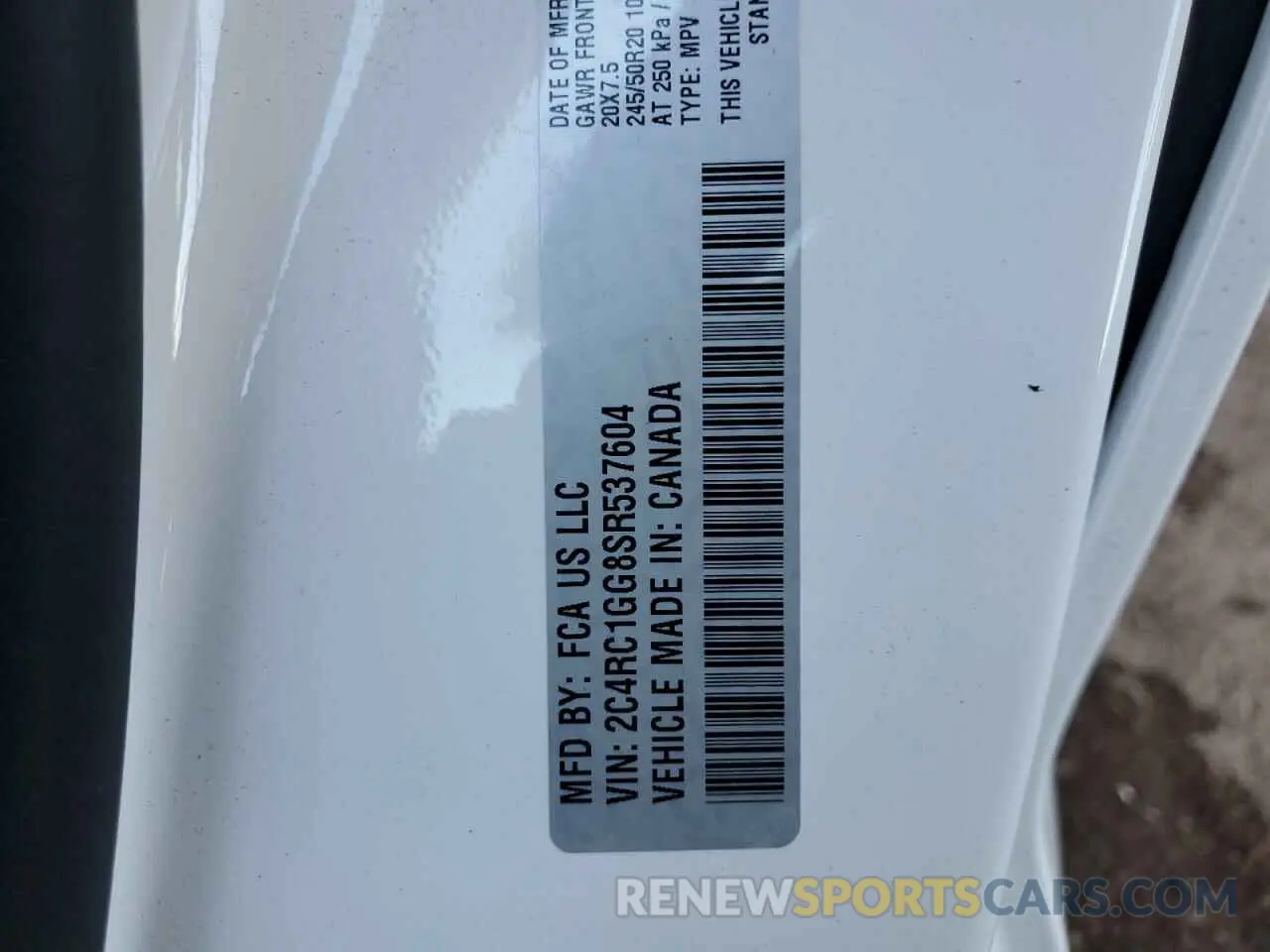 13 Photograph of a damaged car 2C4RC1GG8SR537604 CHRYSLER PACIFICA 2025