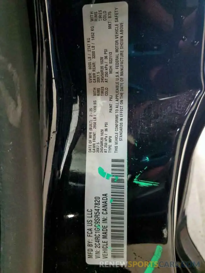 13 Photograph of a damaged car 2C4RC1GG9SR547820 CHRYSLER PACIFICA 2025