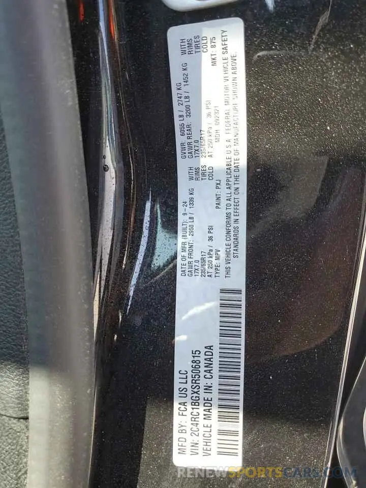 13 Photograph of a damaged car 2C4RC1BGXSR506815 CHRYSLER PACIFICA S 2025