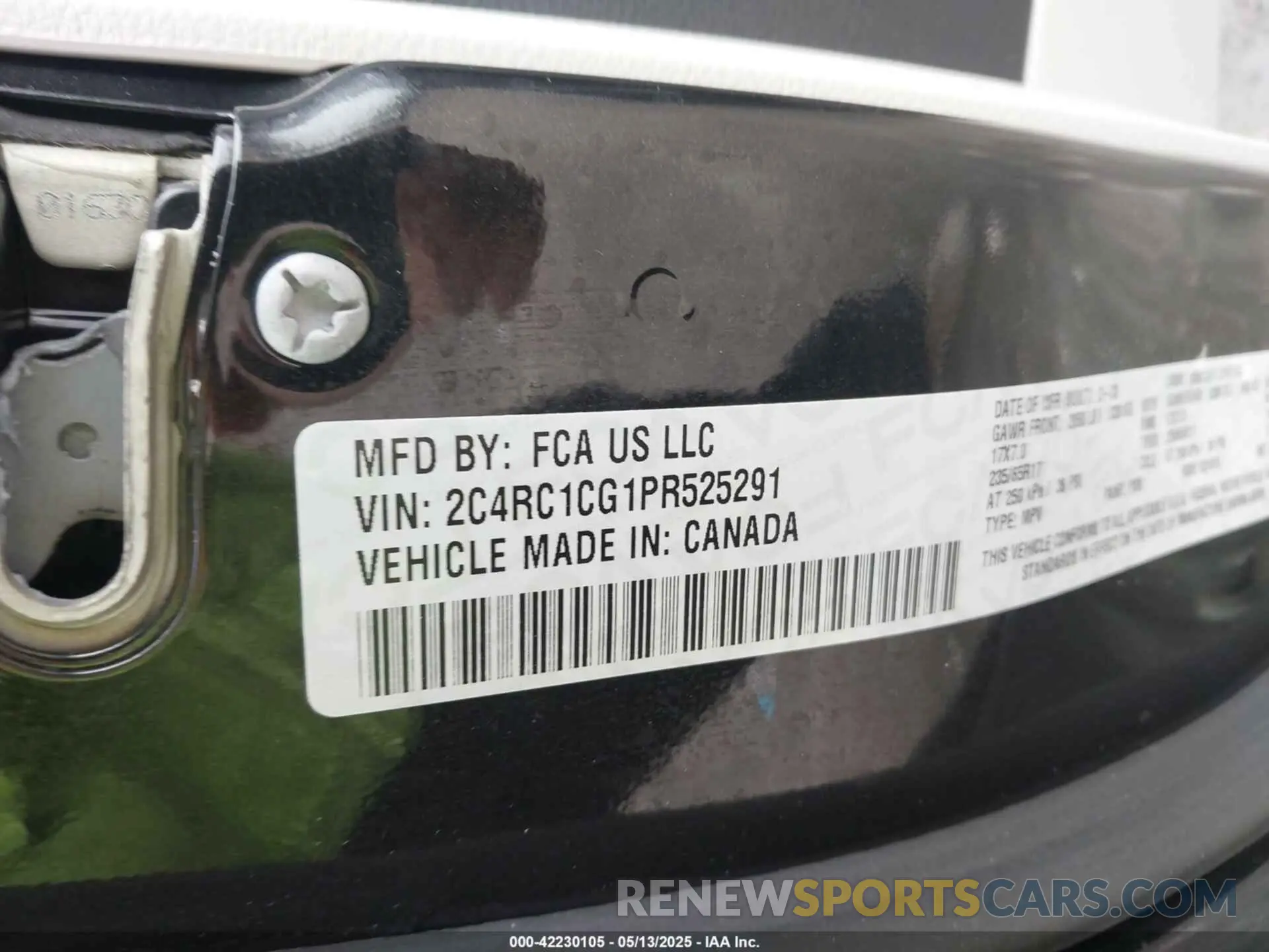 9 Photograph of a damaged car 2C4RC1CG1PR525291 CHRYSLER VOYAGER 2023