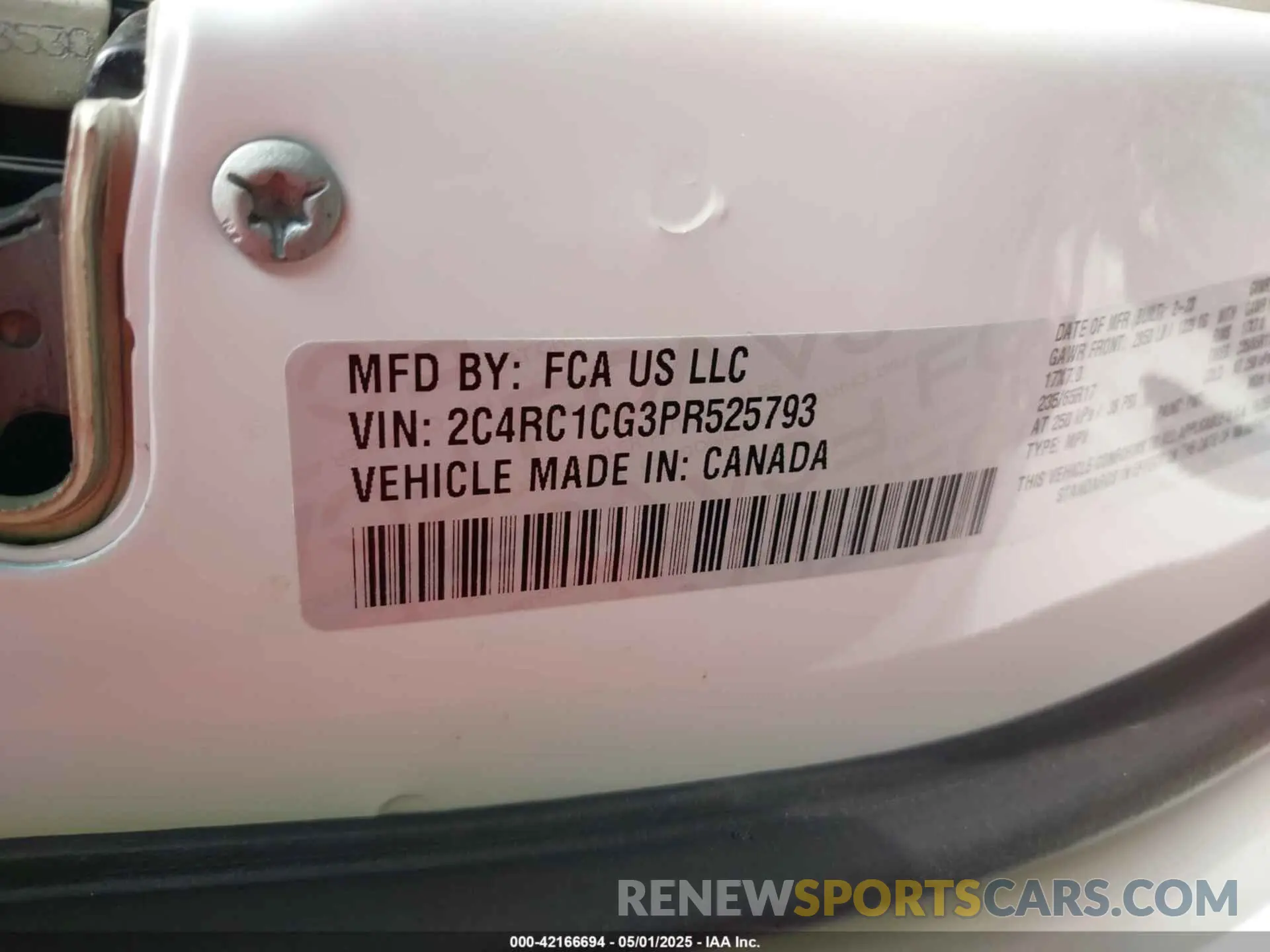 9 Photograph of a damaged car 2C4RC1CG3PR525793 CHRYSLER VOYAGER 2023