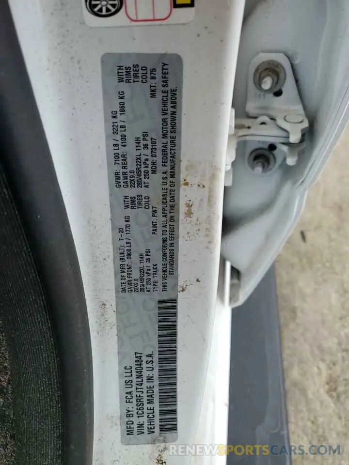 12 Photograph of a damaged car 1C6SRFJT4LN404847 DODGE All Models 2020