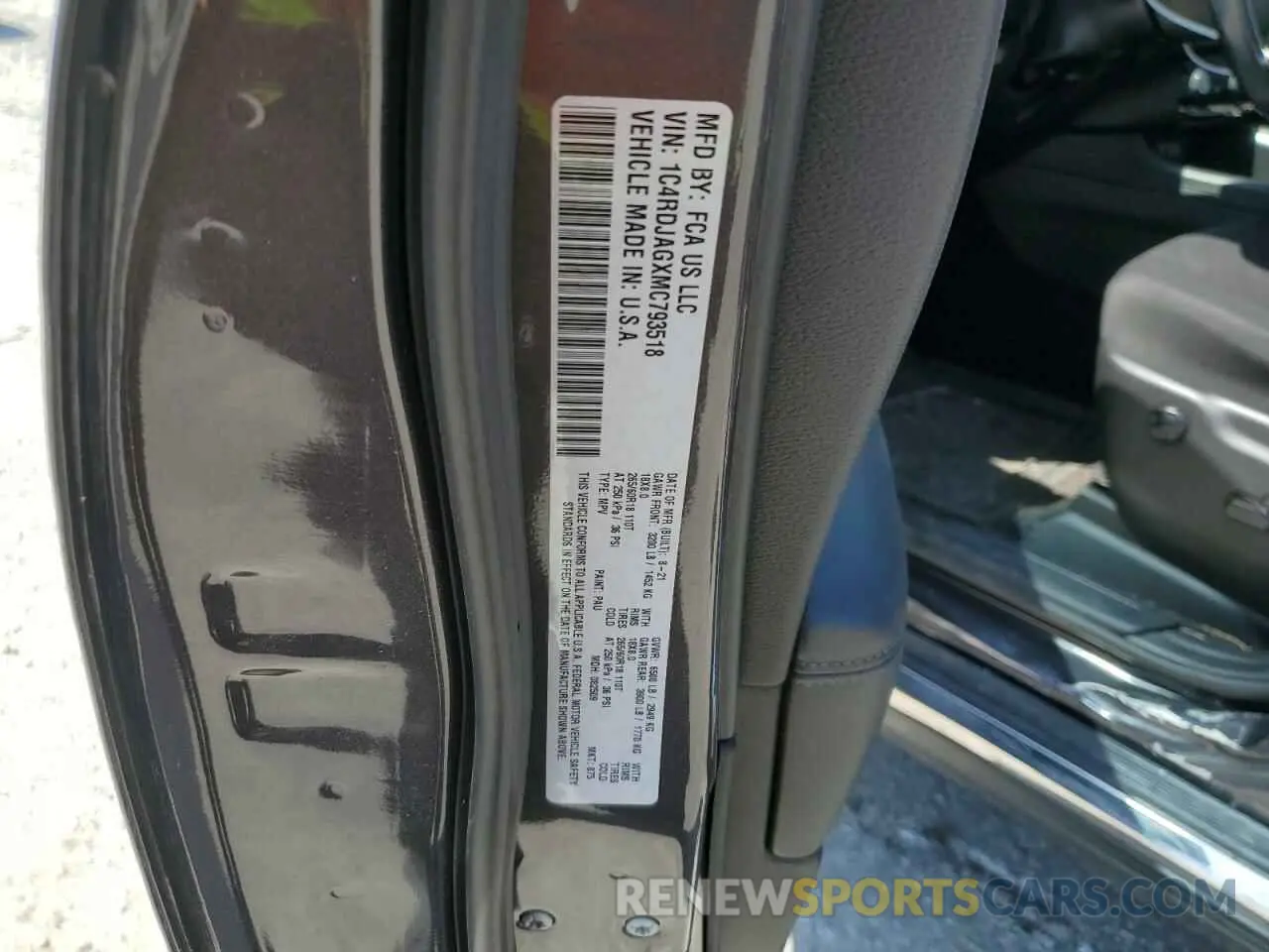 15 Photograph of a damaged car 1C4RDJAGXMC793518 DODGE All Models 2021