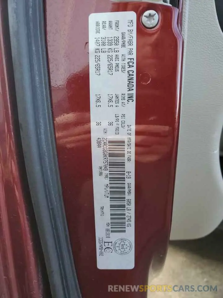 14 Photograph of a damaged car 2C4RDGBG0KR757049 DODGE CARAVAN 2019