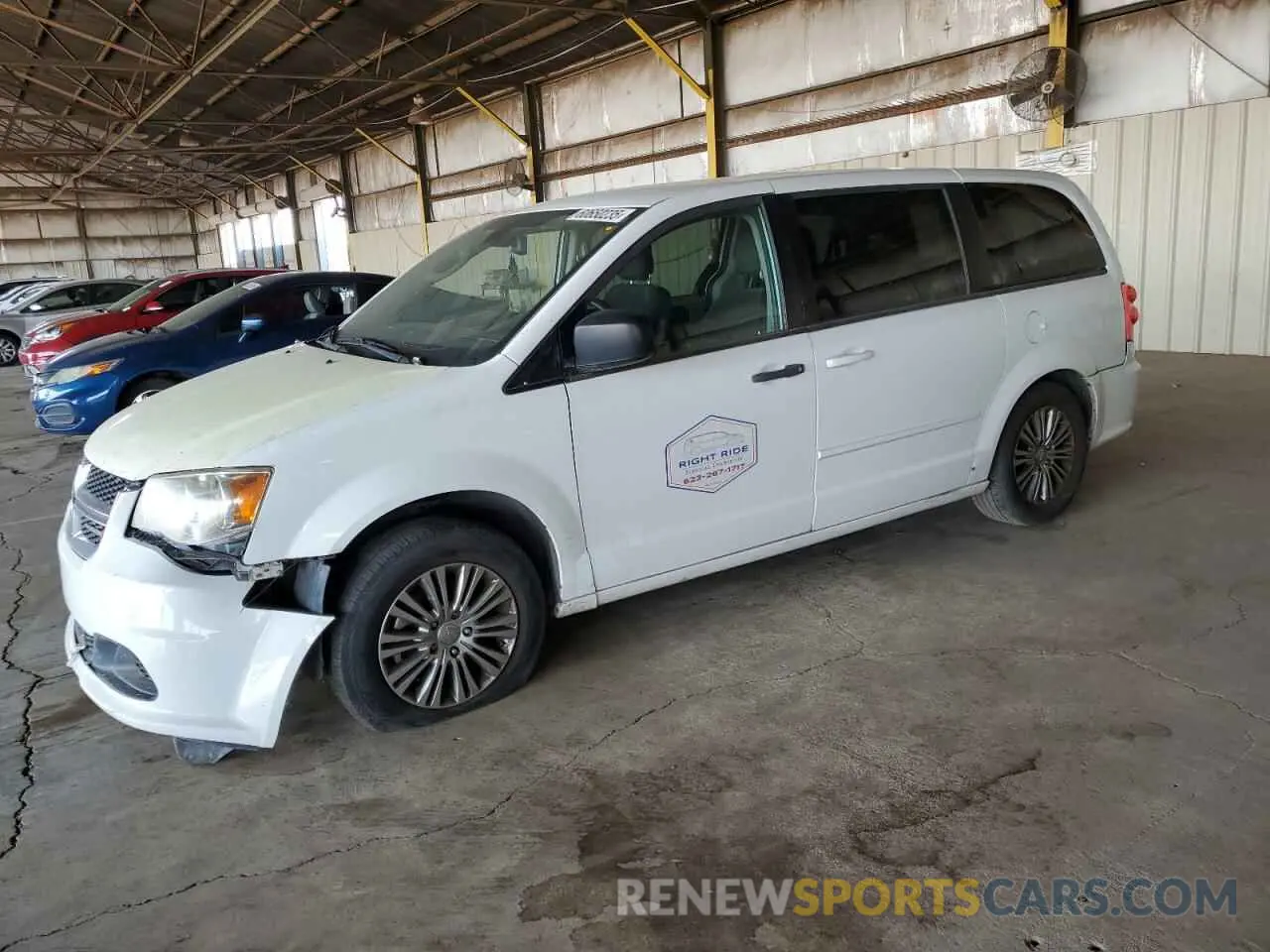 1 Photograph of a damaged car 2C4RDGBG2KR787699 DODGE CARAVAN 2019