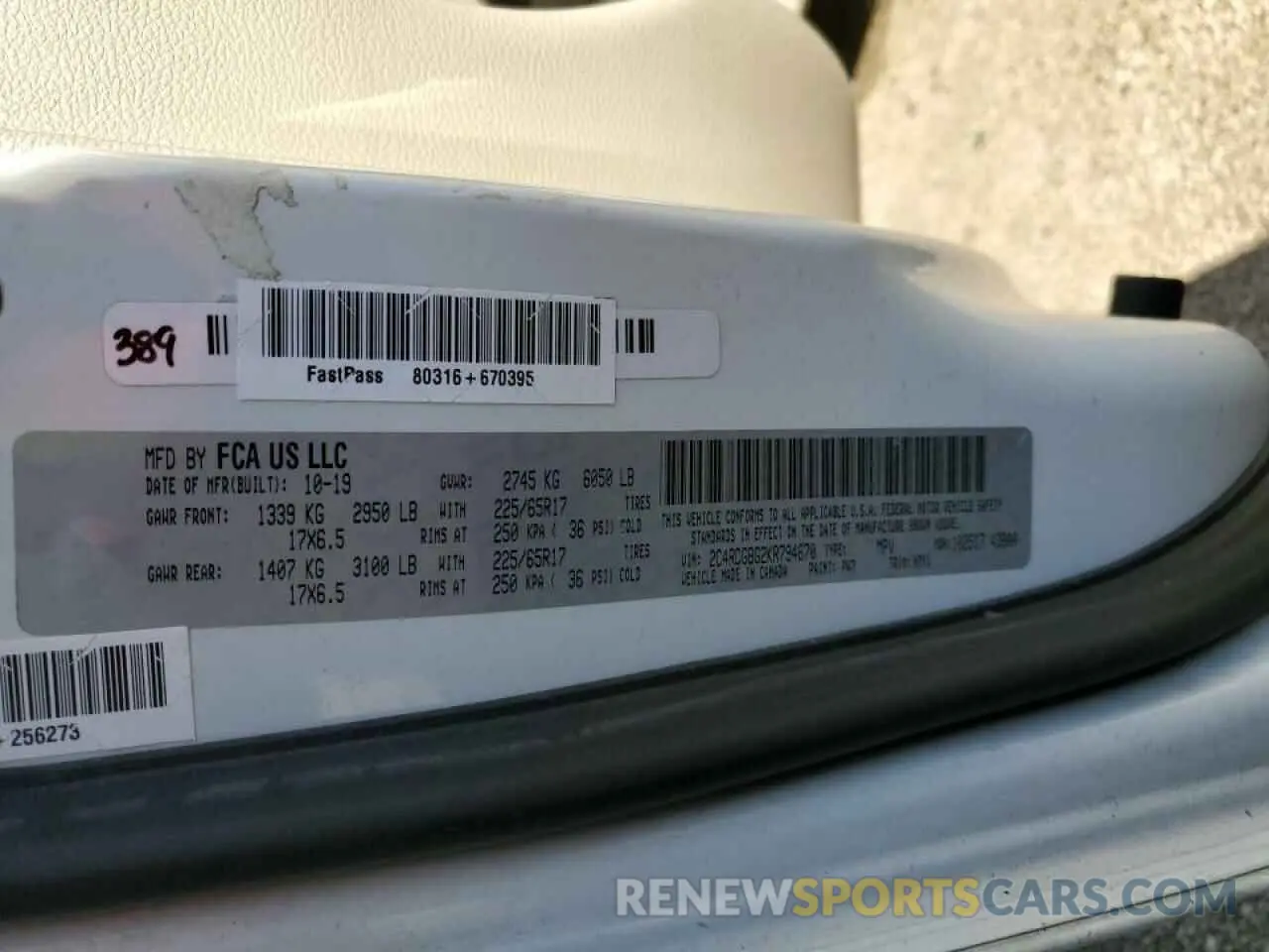14 Photograph of a damaged car 2C4RDGBG2KR794670 DODGE CARAVAN 2019
