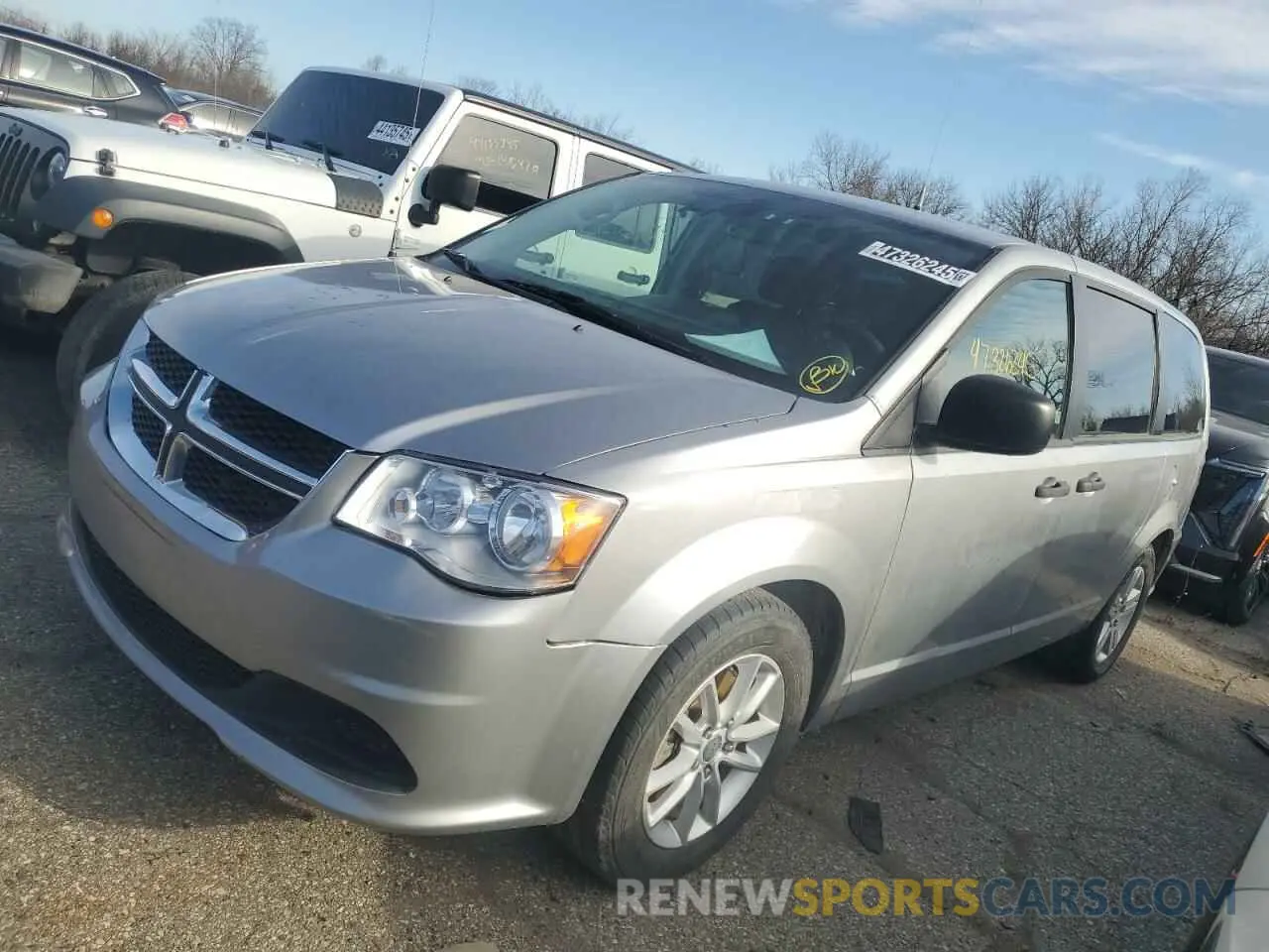 1 Photograph of a damaged car 2C4RDGBG8KR654591 DODGE CARAVAN 2019
