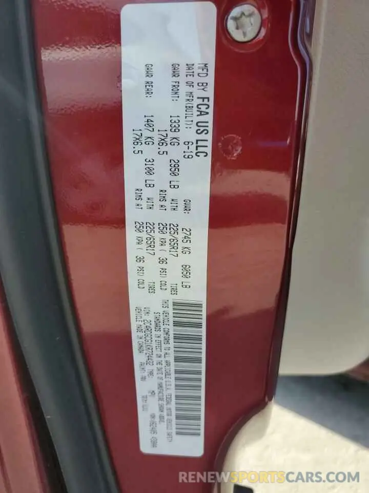13 Photograph of a damaged car 2C4RDGCG1KR724432 DODGE CARAVAN 2019