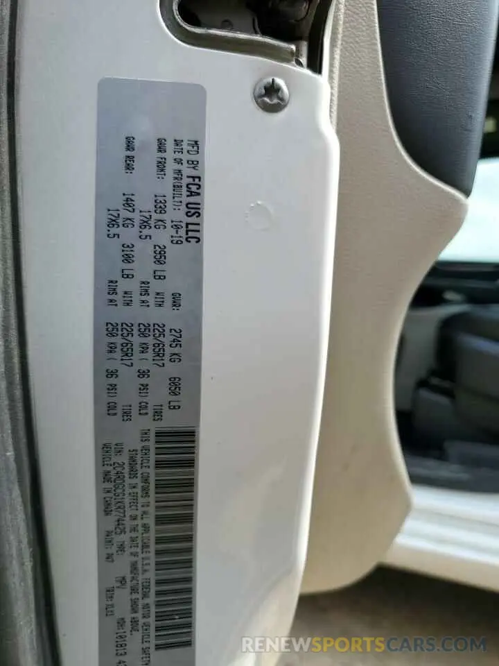 13 Photograph of a damaged car 2C4RDGCG1KR774425 DODGE CARAVAN 2019