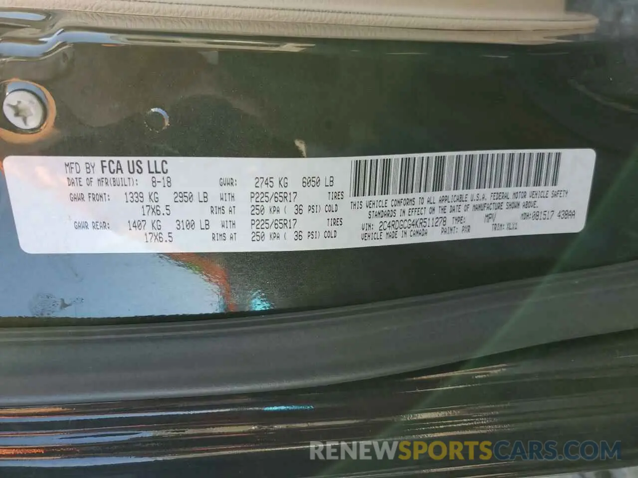 14 Photograph of a damaged car 2C4RDGCG4KR511278 DODGE CARAVAN 2019