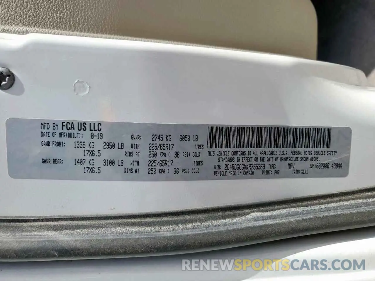 13 Photograph of a damaged car 2C4RDGCGXKR755369 DODGE CARAVAN 2019