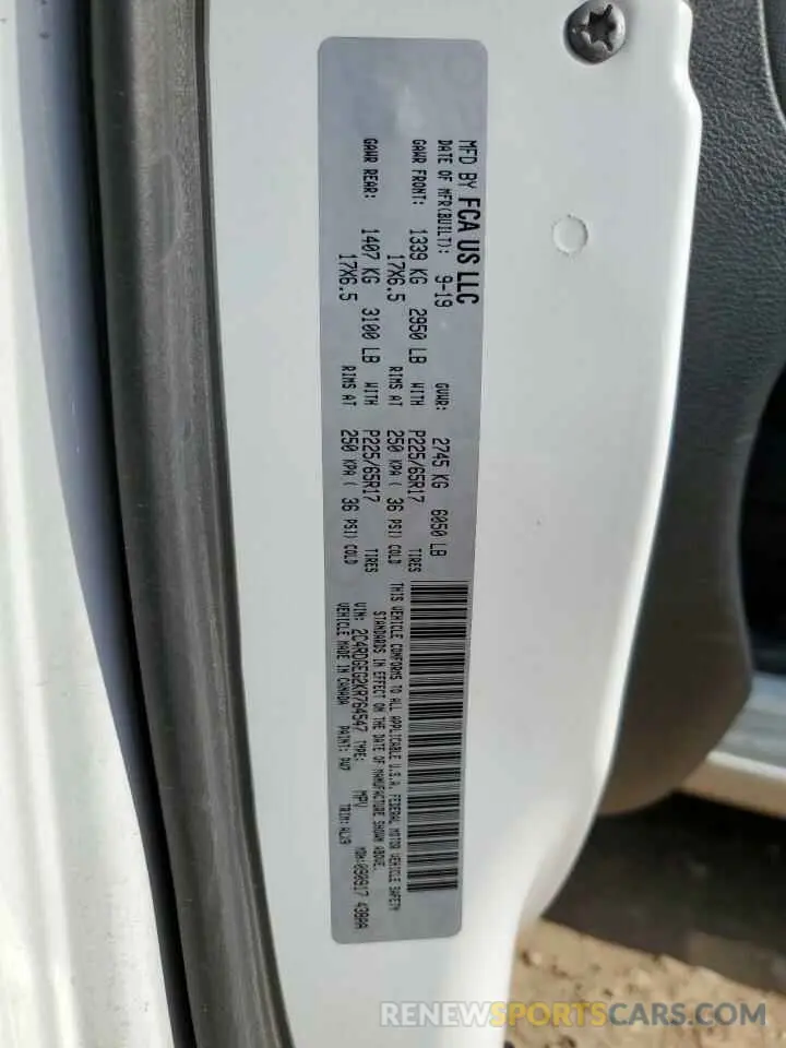 12 Photograph of a damaged car 2C4RDGEG2KR764547 DODGE CARAVAN 2019