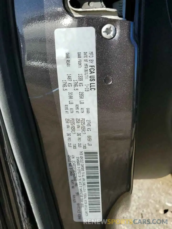 13 Photograph of a damaged car 2C4RDGEG8KR623532 DODGE CARAVAN 2019