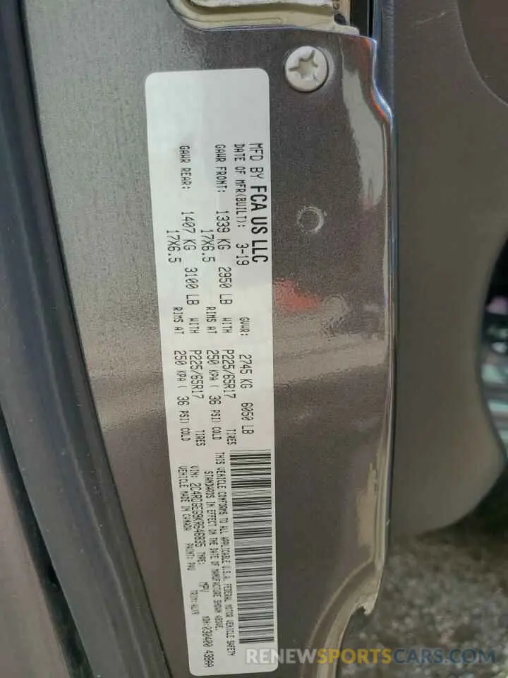 13 Photograph of a damaged car 2C4RDGEG9KR646835 DODGE CARAVAN 2019