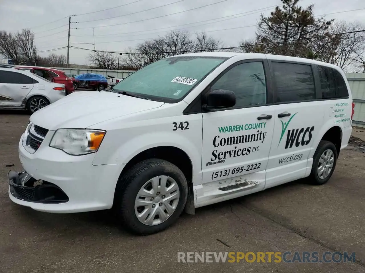 1 Photograph of a damaged car 2C7WDGBG0KR793832 DODGE CARAVAN 2019