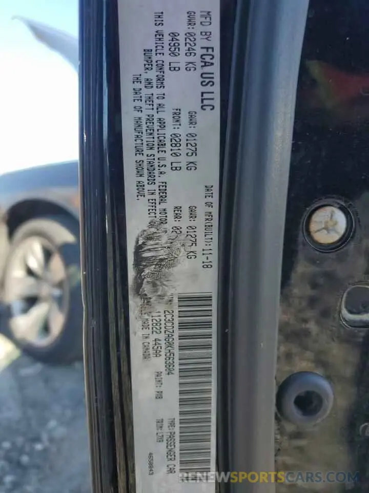 14 Photograph of a damaged car 2C3CDZAG0KH563604 DODGE CHALLENGER 2019