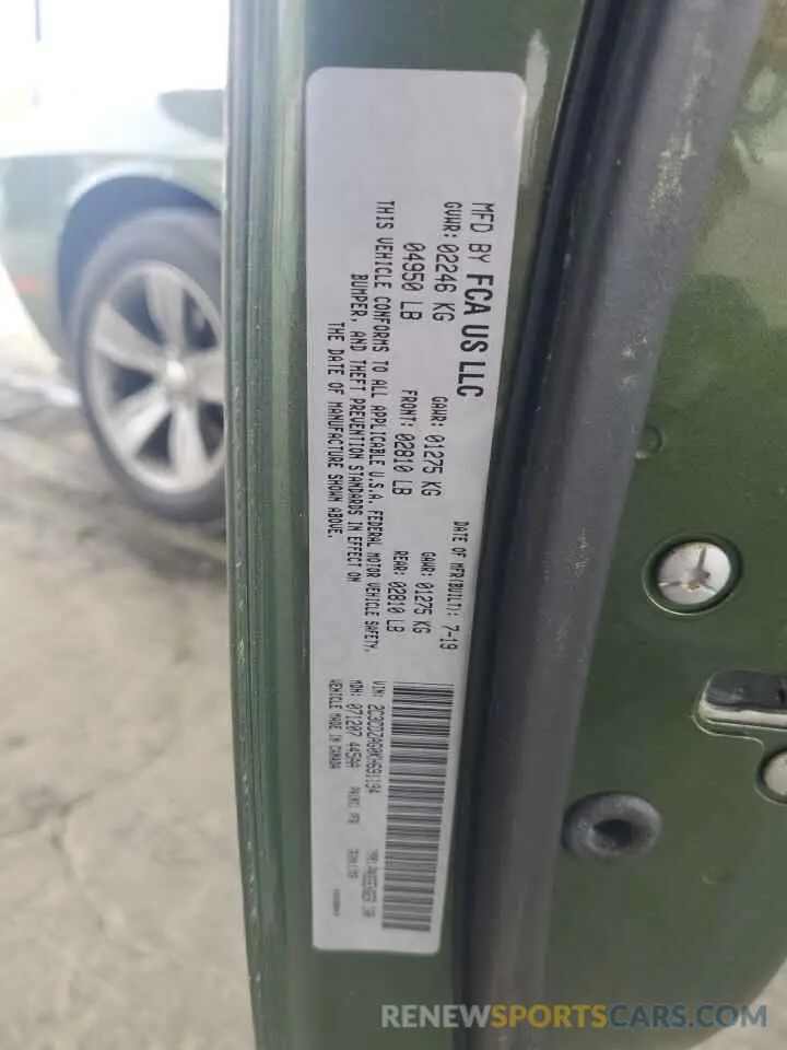 14 Photograph of a damaged car 2C3CDZAG0KH691194 DODGE CHALLENGER 2019