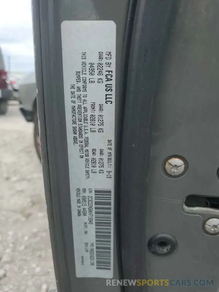 12 Photograph of a damaged car 2C3CDZAG0KH716949 DODGE CHALLENGER 2019