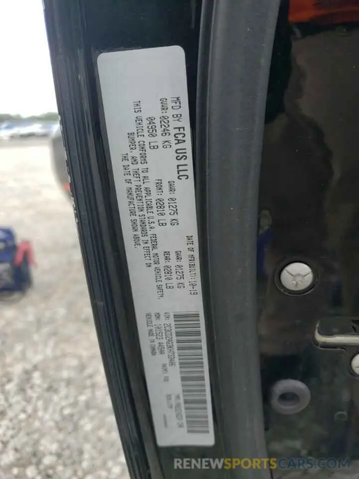 12 Photograph of a damaged car 2C3CDZAG3KH733406 DODGE CHALLENGER 2019