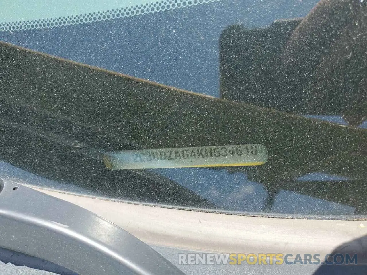 12 Photograph of a damaged car 2C3CDZAG4KH534610 DODGE CHALLENGER 2019