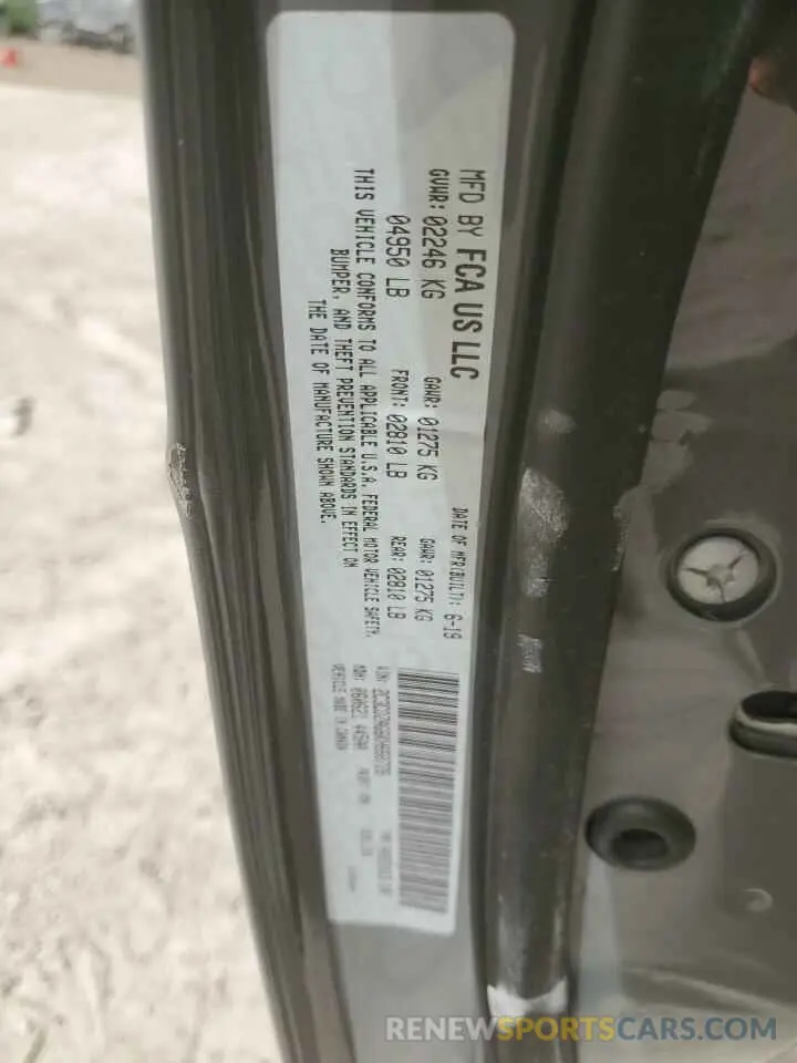 12 Photograph of a damaged car 2C3CDZAG6KH668728 DODGE CHALLENGER 2019